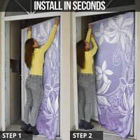 Tiare Tahiti Door Cover Purple Polynesia Motifs - Polynesian Pride