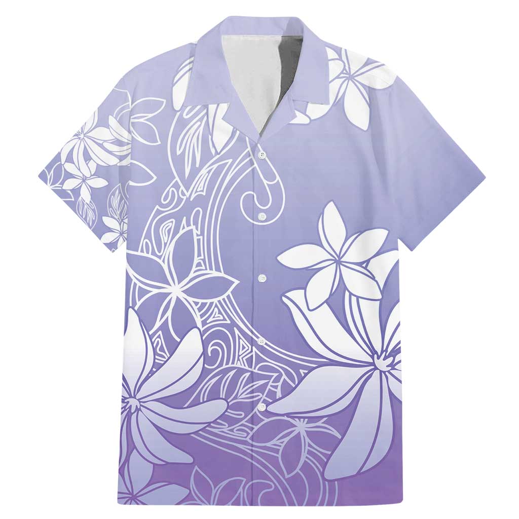 Tiare Tahiti Family Matching Mermaid Dress and Hawaiian Shirt Purple Polynesia Motifs - Polynesian Pride