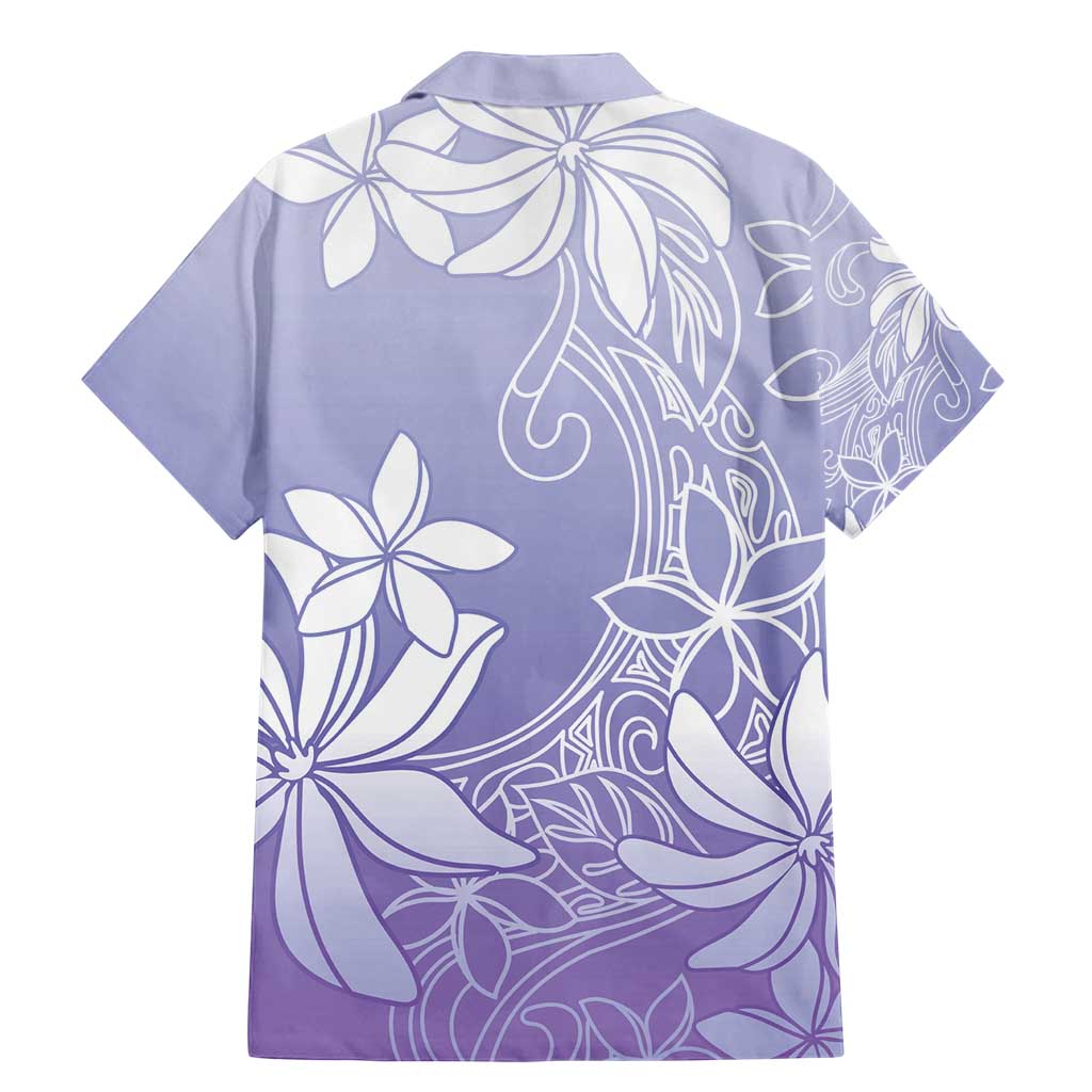 Tiare Tahiti Family Matching Mermaid Dress and Hawaiian Shirt Purple Polynesia Motifs - Polynesian Pride