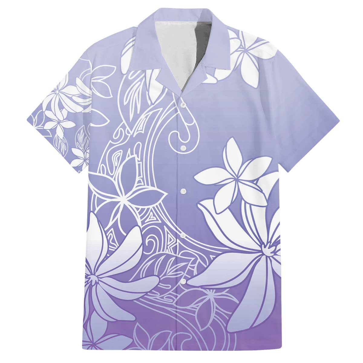 Tiare Tahiti Family Matching Off The Shoulder Long Sleeve Dress and Hawaiian Shirt Purple Polynesia Motifs - Polynesian Pride