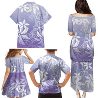 Tiare Tahiti Family Matching Puletasi and Hawaiian Shirt Purple Polynesia Motifs - Polynesian Pride