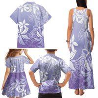 Tiare Tahiti Family Matching Tank Maxi Dress and Hawaiian Shirt Purple Polynesia Motifs - Polynesian Pride