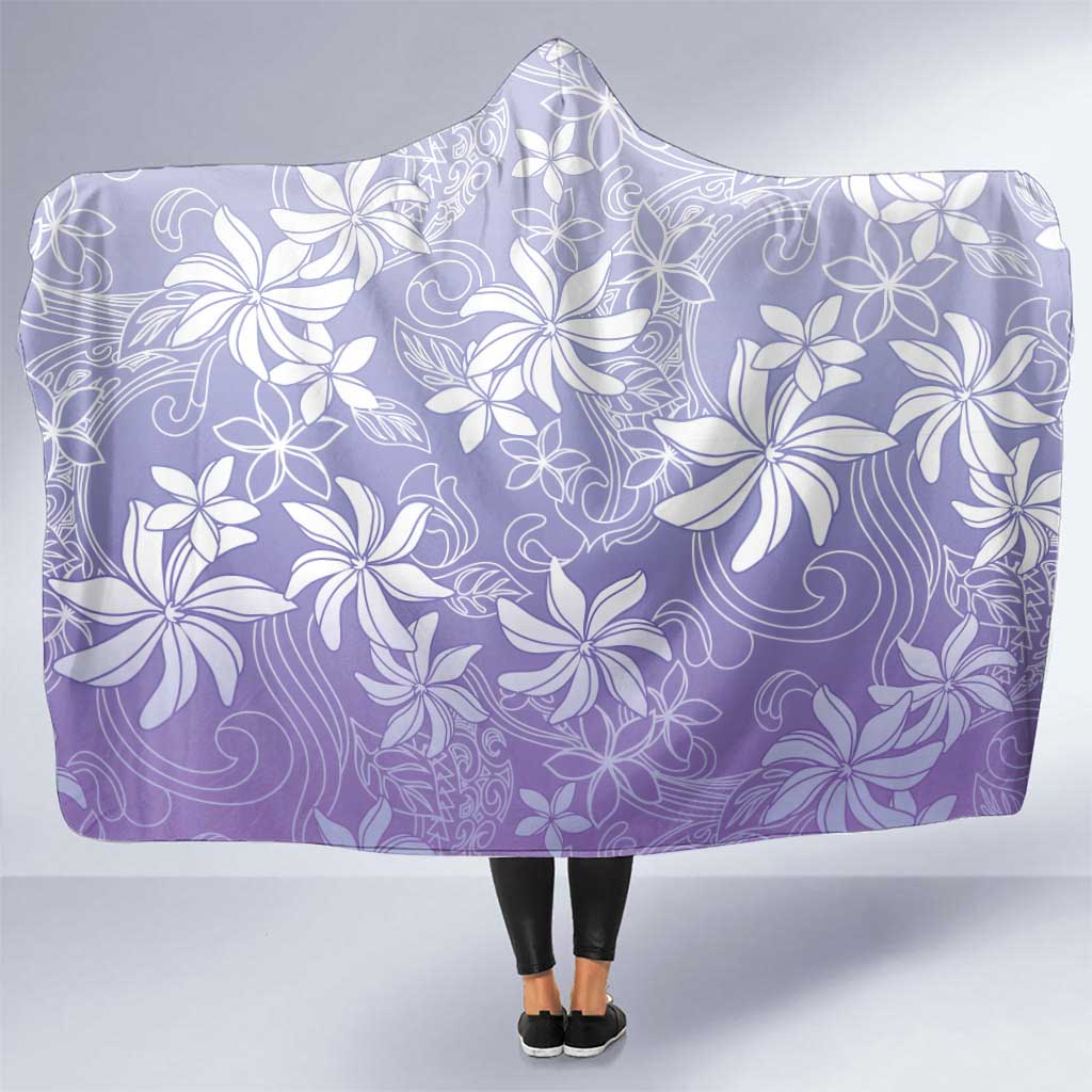 Tiare Tahiti Hooded Blanket Purple Polynesia Motifs - Polynesian Pride