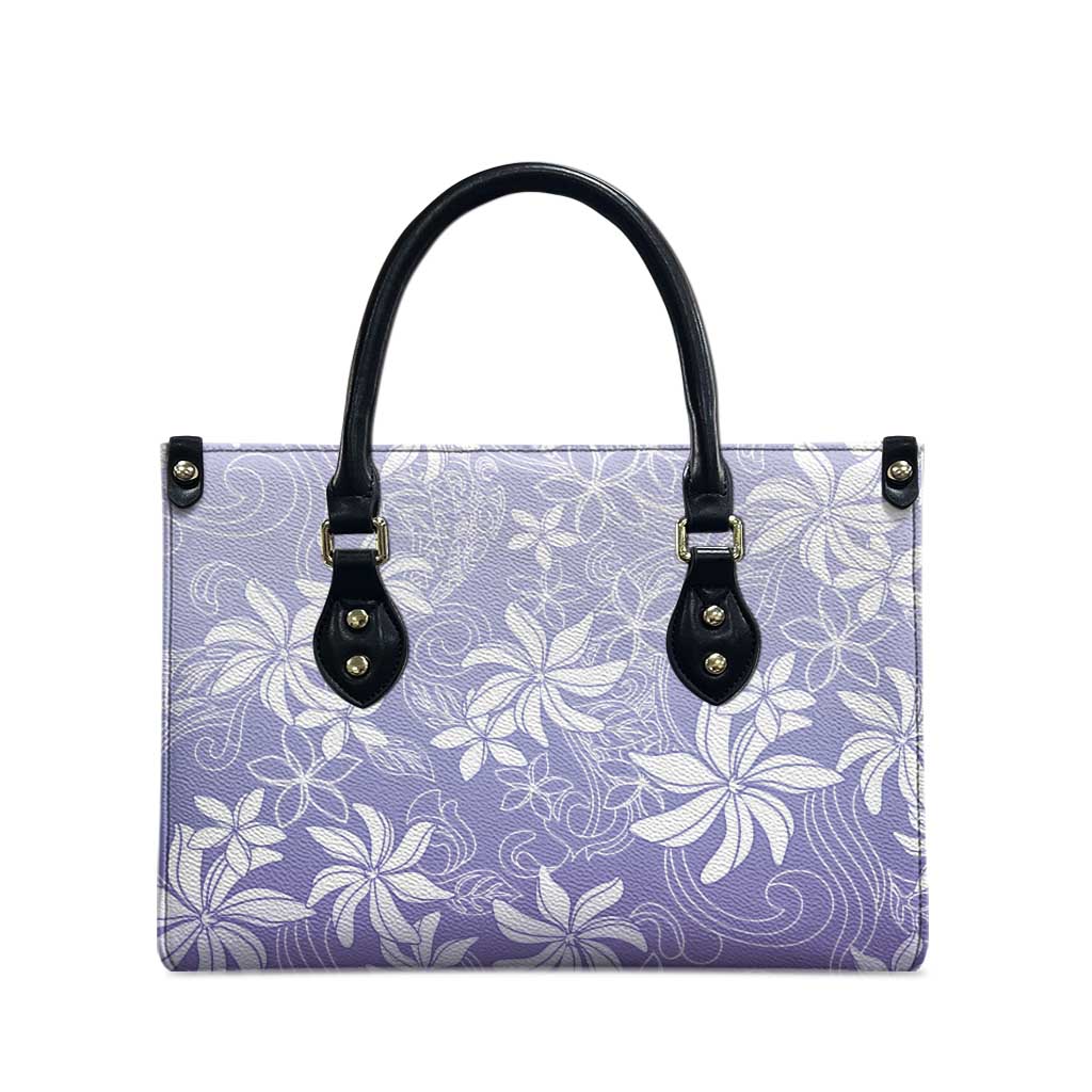 Tiare Tahiti Leather Bag Purple Polynesia Motifs - Polynesian Pride