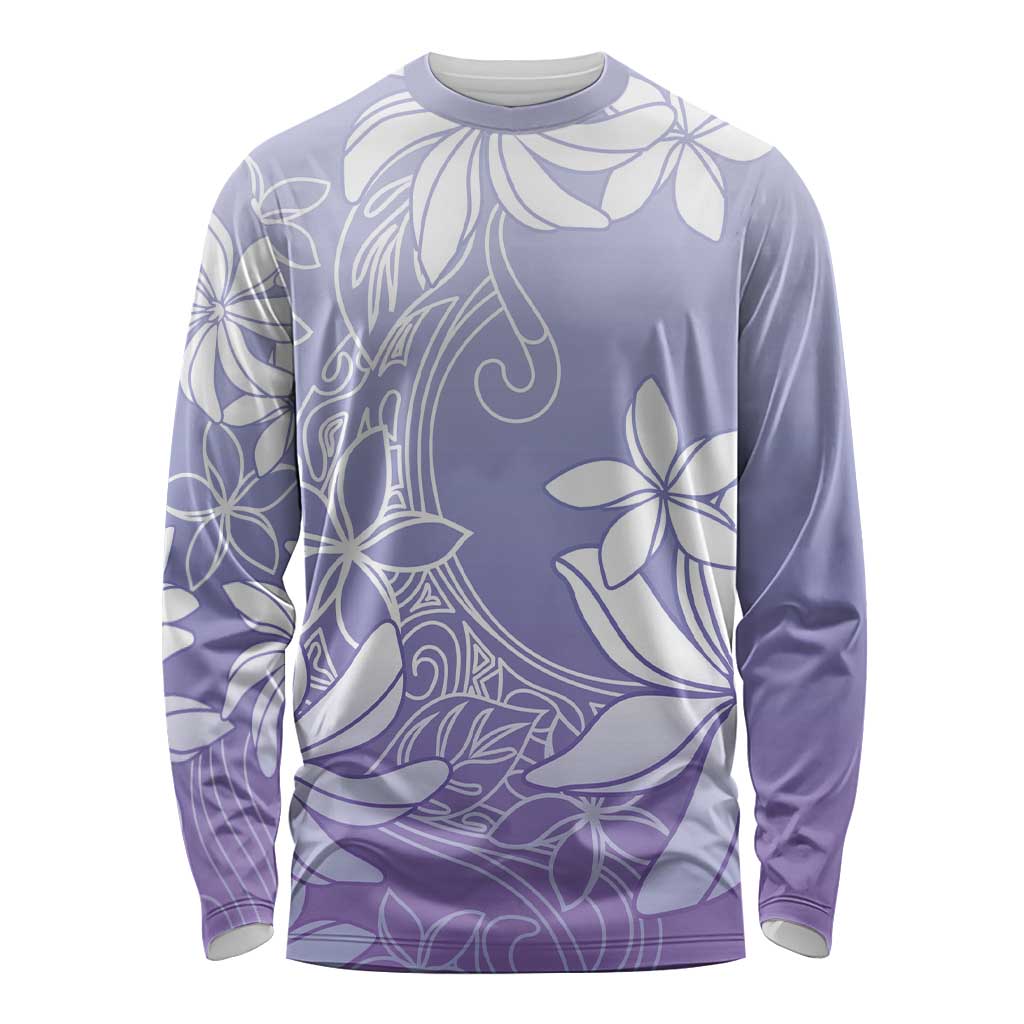 Tiare Tahiti Long Sleeve Shirt Purple Polynesia Motifs - Polynesian Pride