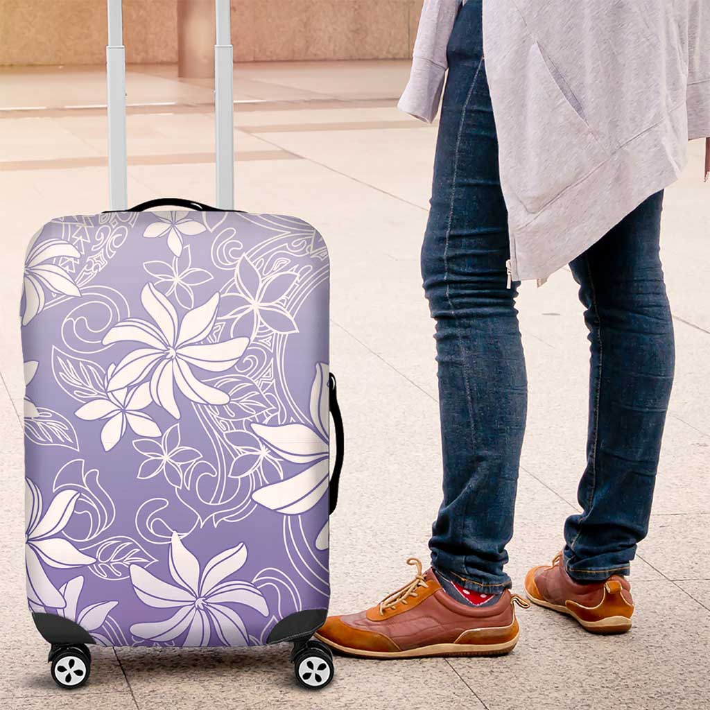 Tiare Tahiti Luggage Cover Purple Polynesia Motifs - Polynesian Pride