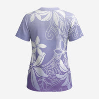 Tiare Tahiti Scrub Top Purple Polynesia Motifs - Polynesian Pride