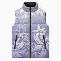 Tiare Tahiti Sleeveless Puffer Jacket Purple Polynesia Motifs - Polynesian Pride