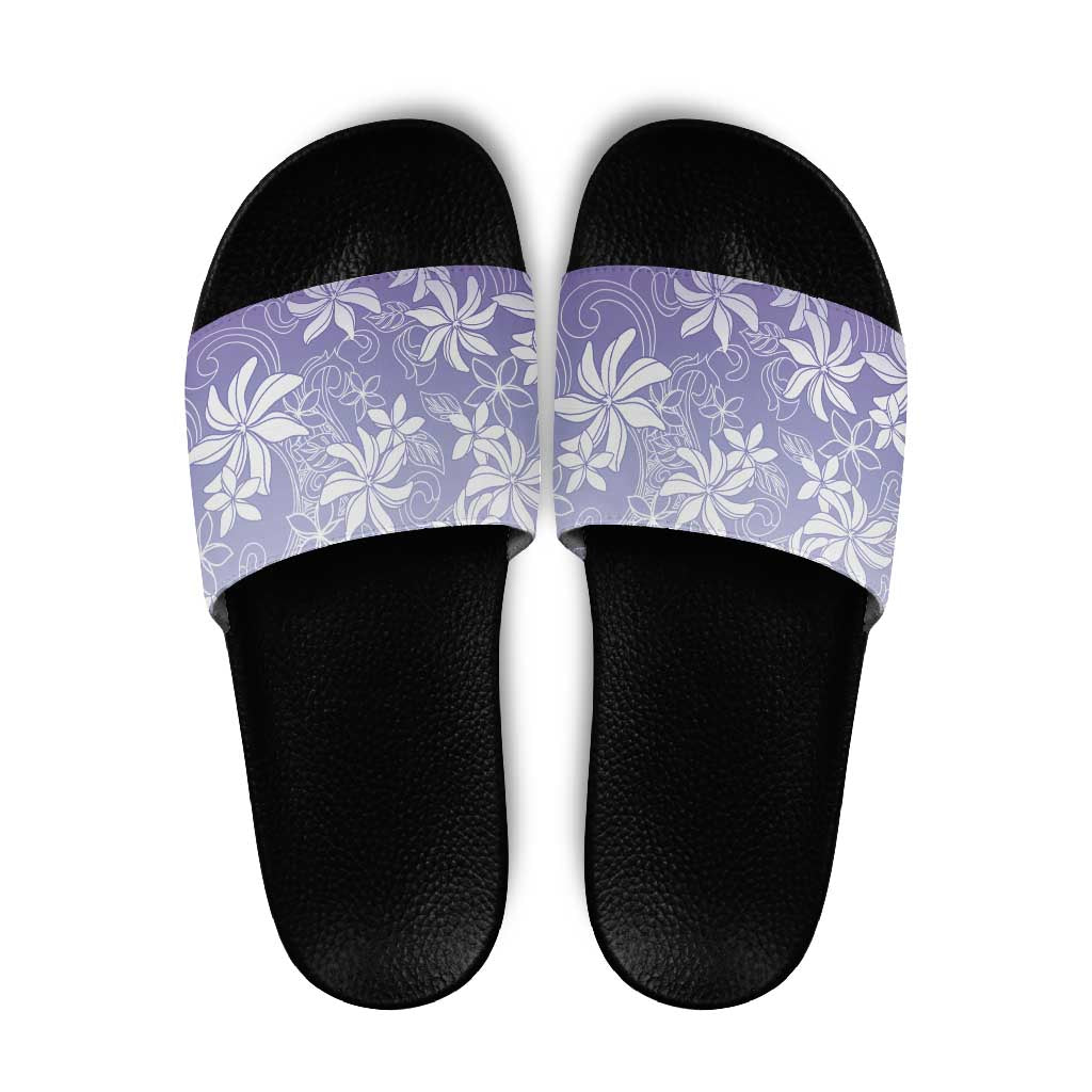 Tiare Tahiti Slide Sandals Purple Polynesia Motifs - Polynesian Pride