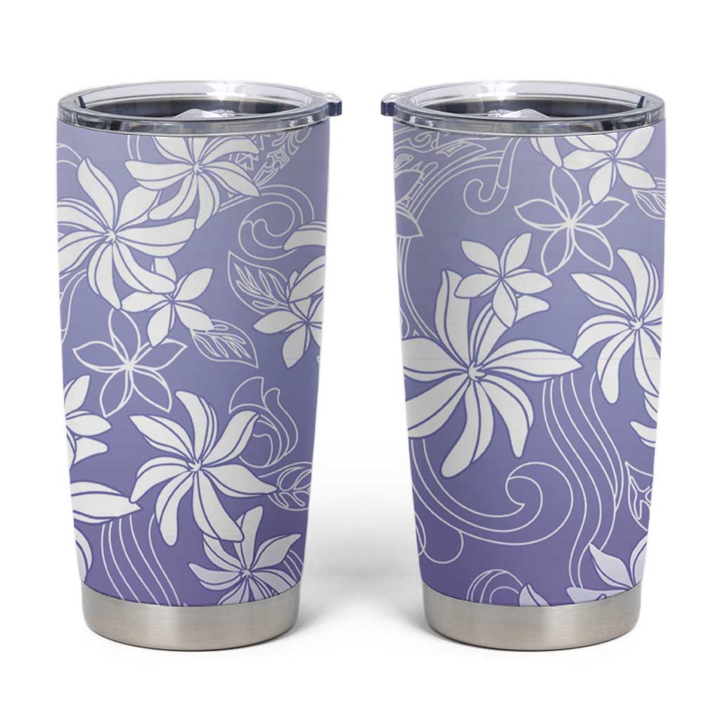Tiare Tahiti Tumbler Cup Purple Polynesia Motifs - Polynesian Pride