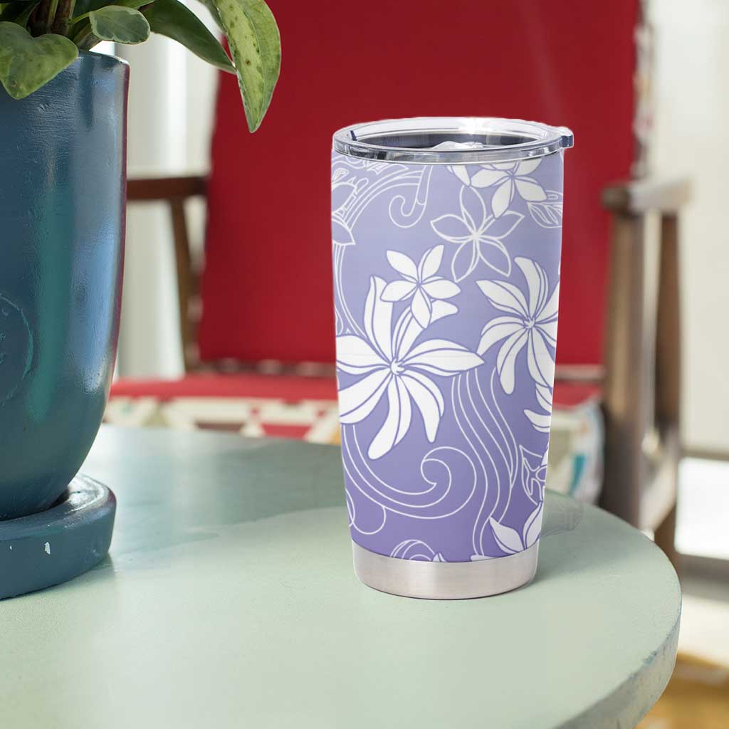 Tiare Tahiti Tumbler Cup Purple Polynesia Motifs - Polynesian Pride