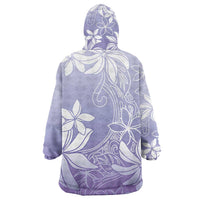 Tiare Tahiti Wearable Blanket Hoodie Purple Polynesia Motifs - Polynesian Pride