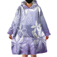Tiare Tahiti Wearable Blanket Hoodie Purple Polynesia Motifs - Polynesian Pride