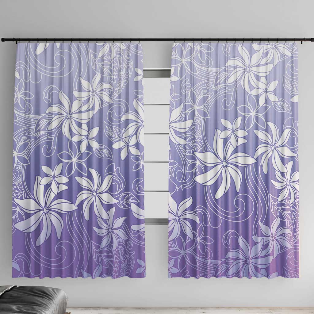 Tiare Tahiti Window Curtain Purple Polynesia Motifs - Polynesian Pride