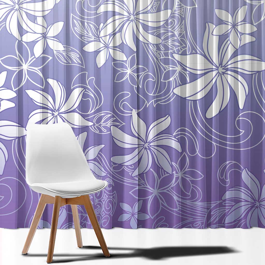 Tiare Tahiti Window Curtain Purple Polynesia Motifs - Polynesian Pride