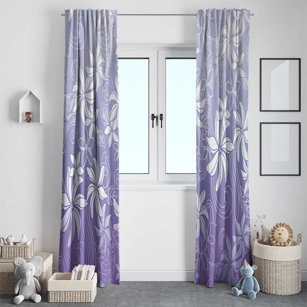 Tiare Tahiti Window Curtain Purple Polynesia Motifs - Polynesian Pride