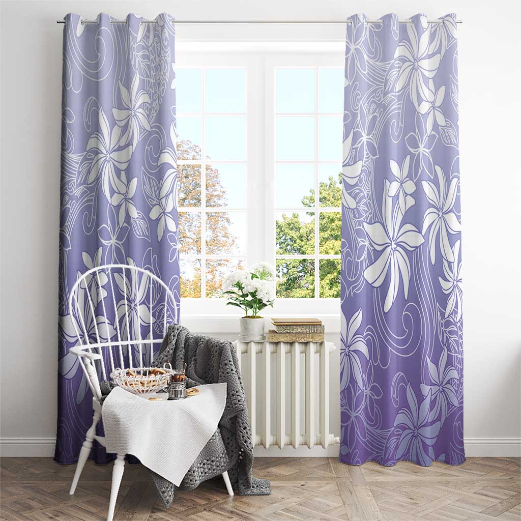 Tiare Tahiti Window Curtain Purple Polynesia Motifs - Polynesian Pride