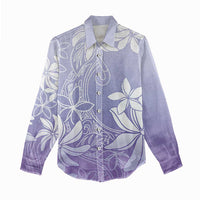 Tiare Tahiti Women Casual Shirt Purple Polynesia Motifs - Polynesian Pride