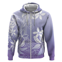 Tiare Tahiti Zip Hoodie Purple Polynesia Motifs - Polynesian Pride