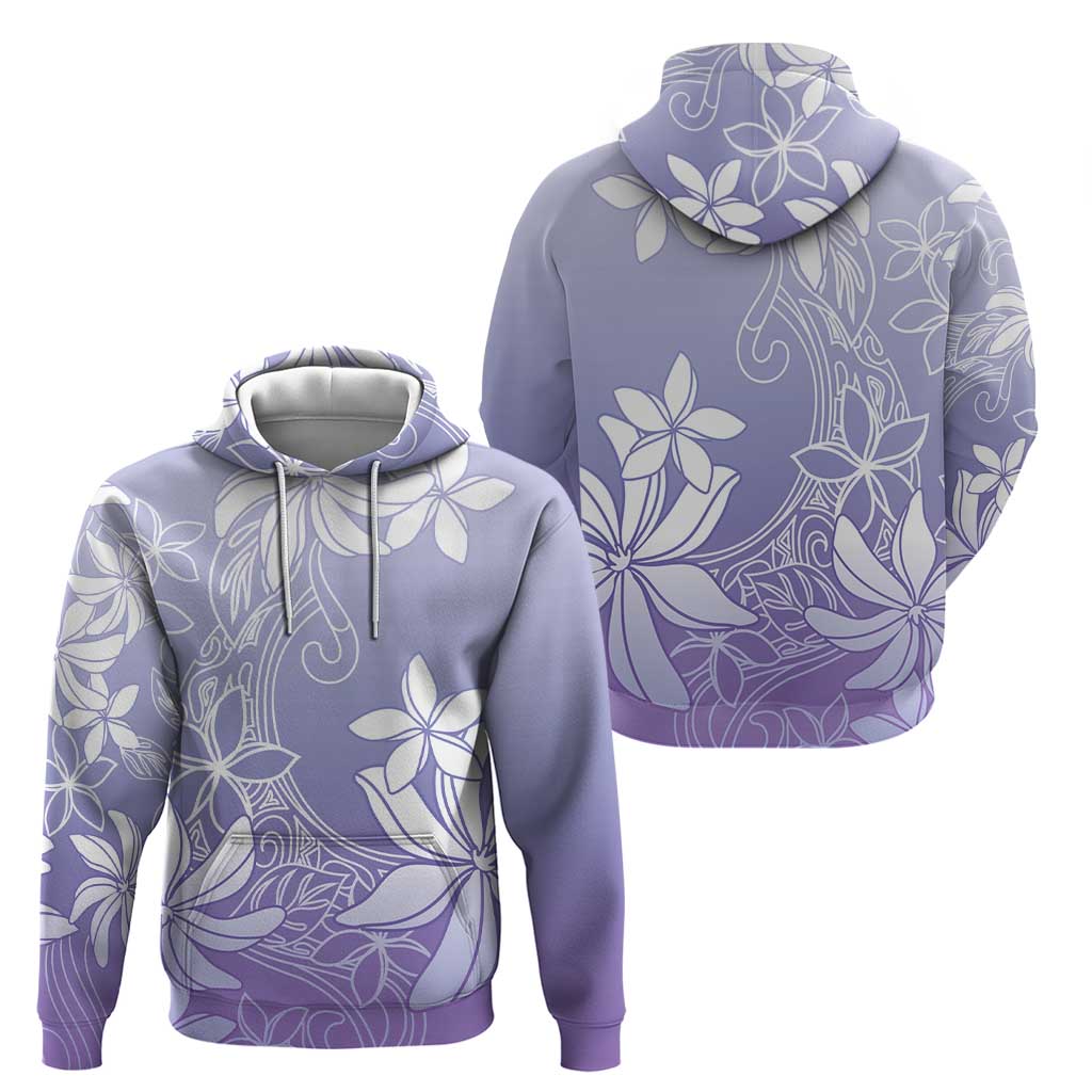 Tiare Tahiti Zip Hoodie Purple Polynesia Motifs - Polynesian Pride