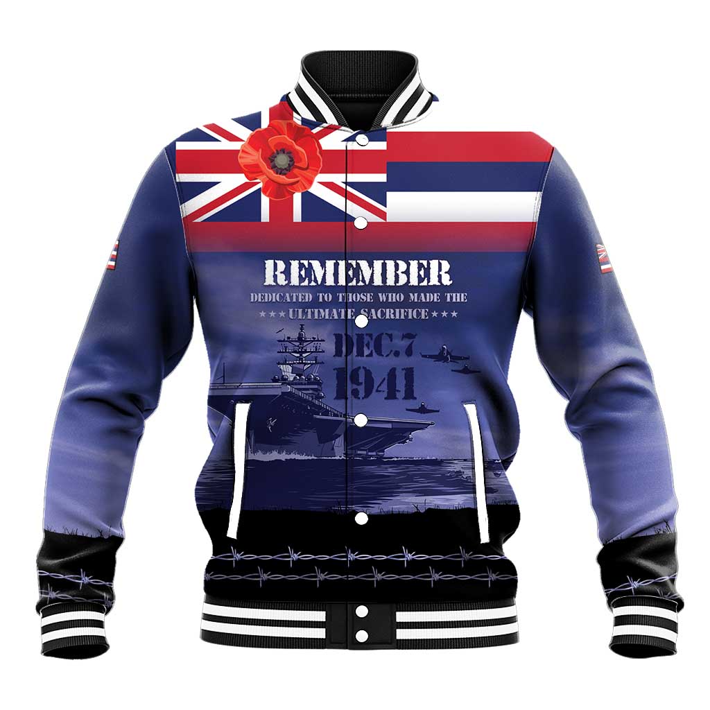 Hawaii Pearl Harbor Remembrance Day Baseball Jacket Flag Style