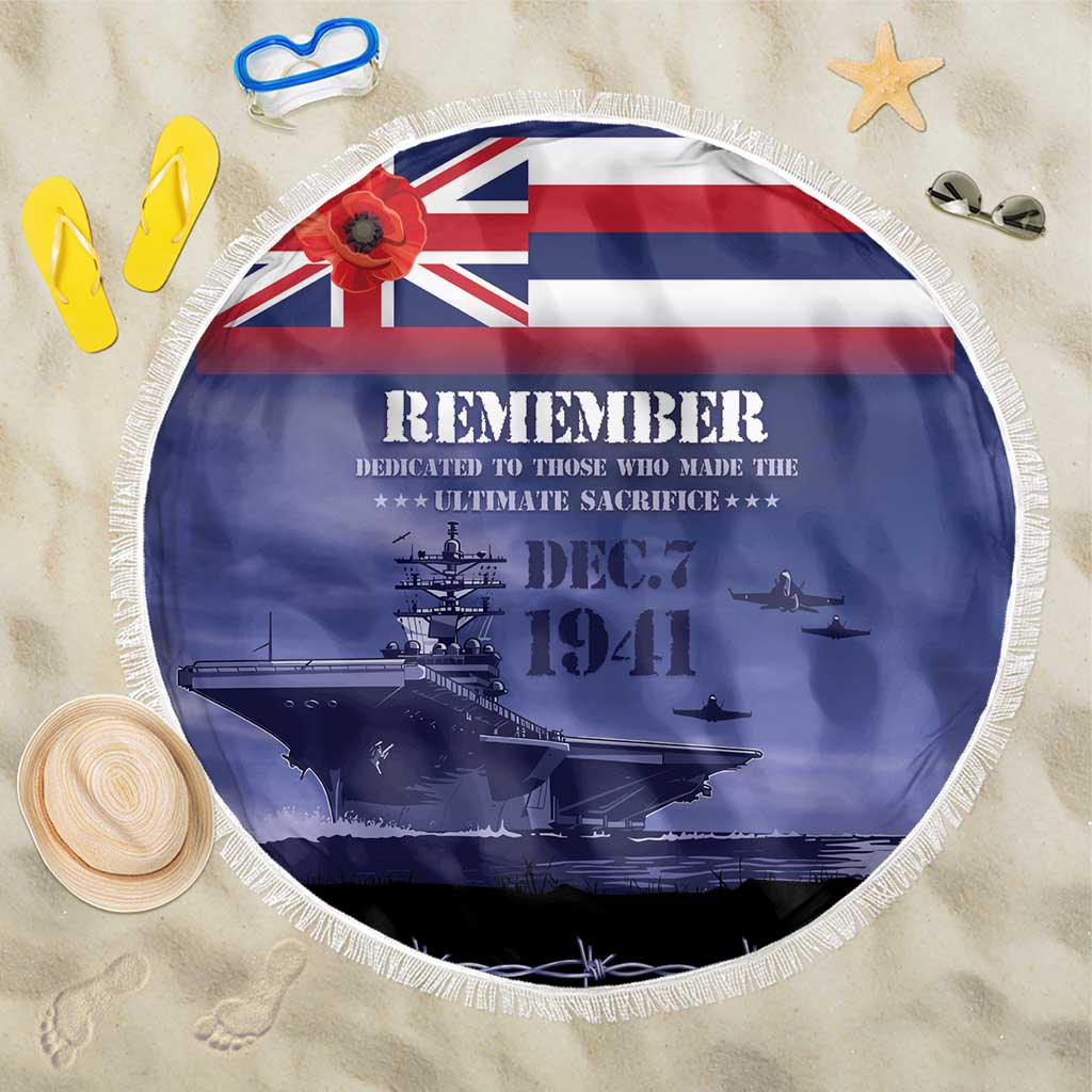 Hawaii Pearl Harbor Remembrance Day Beach Blanket Flag Style