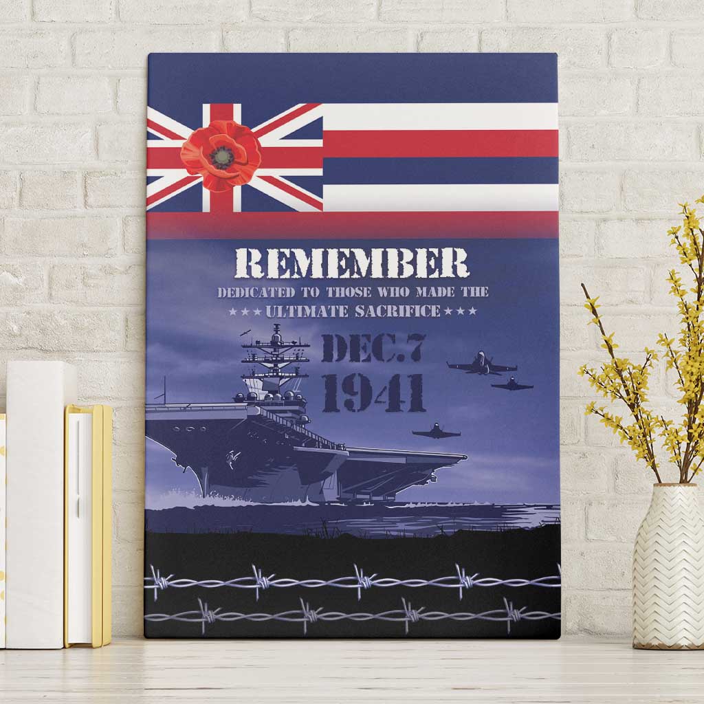 Hawaii Pearl Harbor Remembrance Day Canvas Wall Art Flag Style