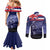 Hawaii Pearl Harbor Remembrance Day Couples Matching Mermaid Dress and Long Sleeve Button Shirt Flag Style