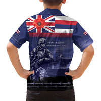 Hawaii Pearl Harbor Remembrance Day Family Matching Long Sleeve Bodycon Dress and Hawaiian Shirt Flag Style LT05 - Polynesian Pride