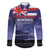 Hawaii Pearl Harbor Remembrance Day Family Matching Long Sleeve Bodycon Dress and Hawaiian Shirt Flag Style