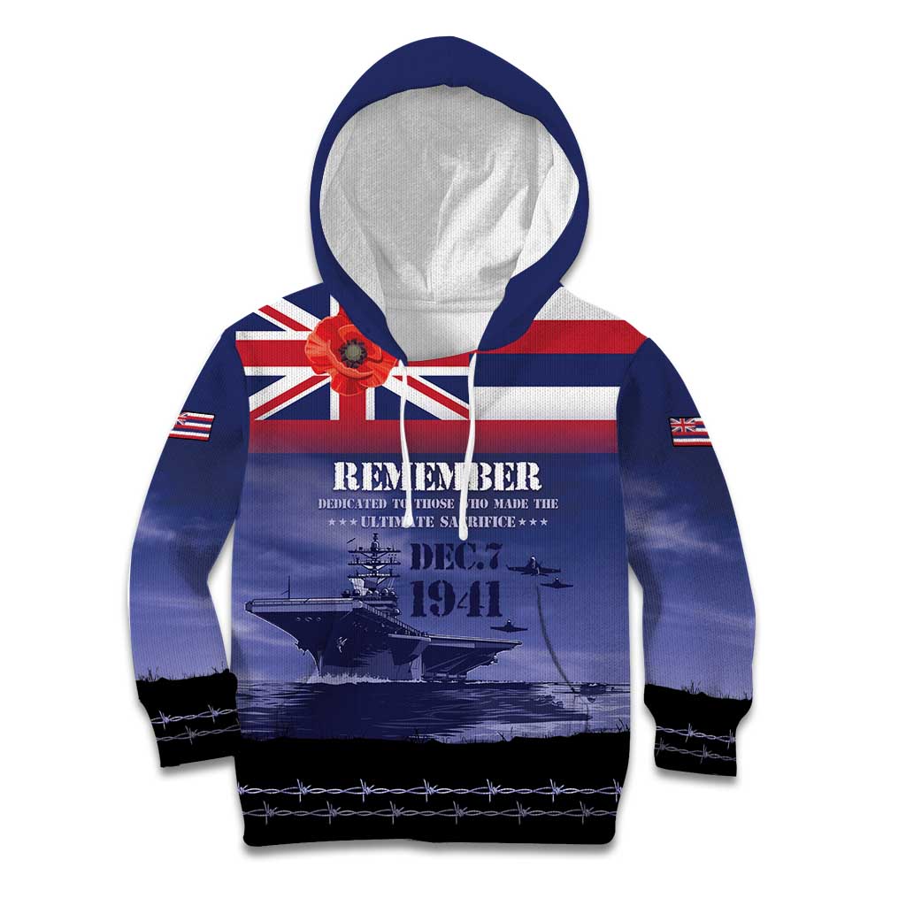 Hawaii Pearl Harbor Remembrance Day Kid Hoodie Flag Style