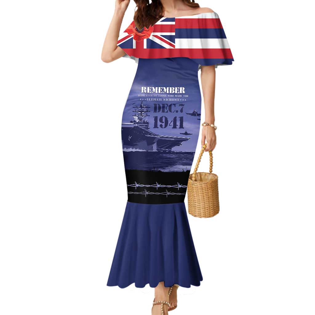 Hawaii Pearl Harbor Remembrance Day Mermaid Dress Flag Style