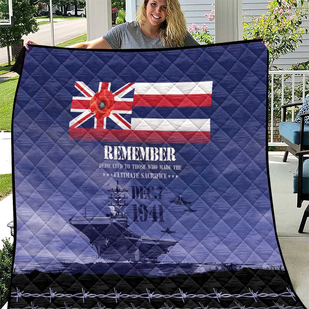 Hawaii Pearl Harbor Remembrance Day Quilt Flag Style