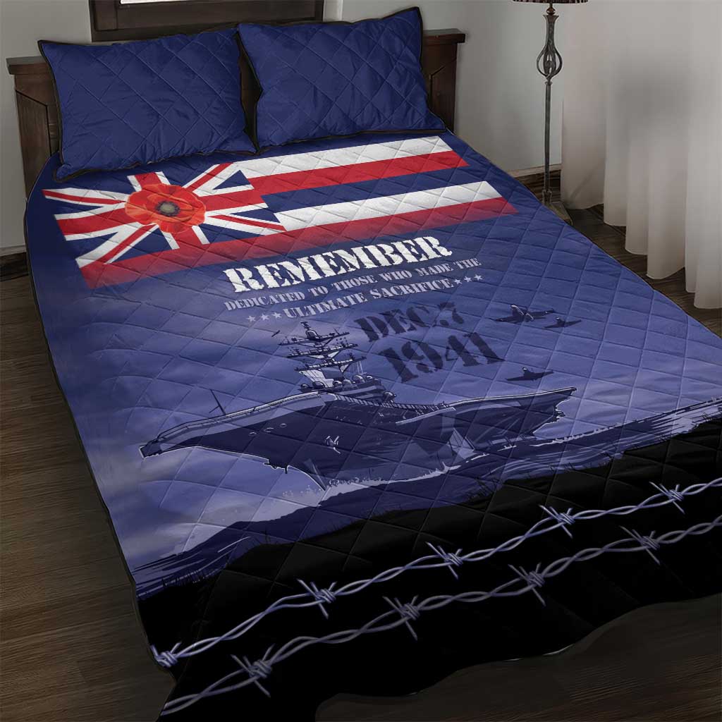 Hawaii Pearl Harbor Remembrance Day Quilt Bed Set Flag Style