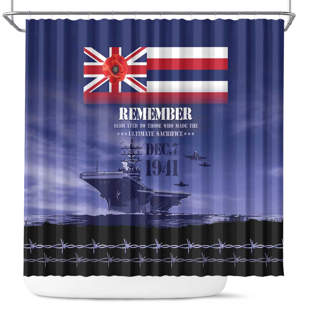 Hawaii Pearl Harbor Remembrance Day Shower Curtain Flag Style