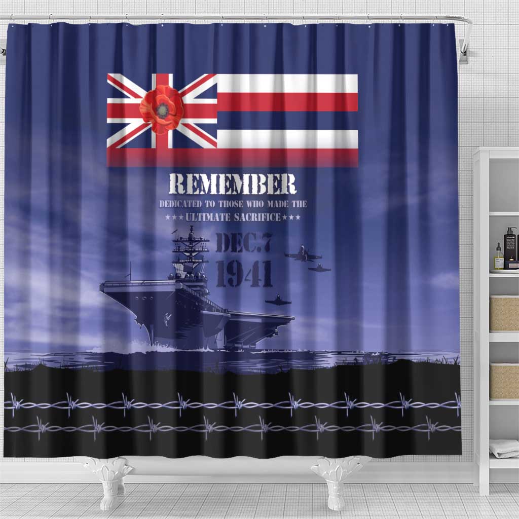 Hawaii Pearl Harbor Remembrance Day Shower Curtain Flag Style