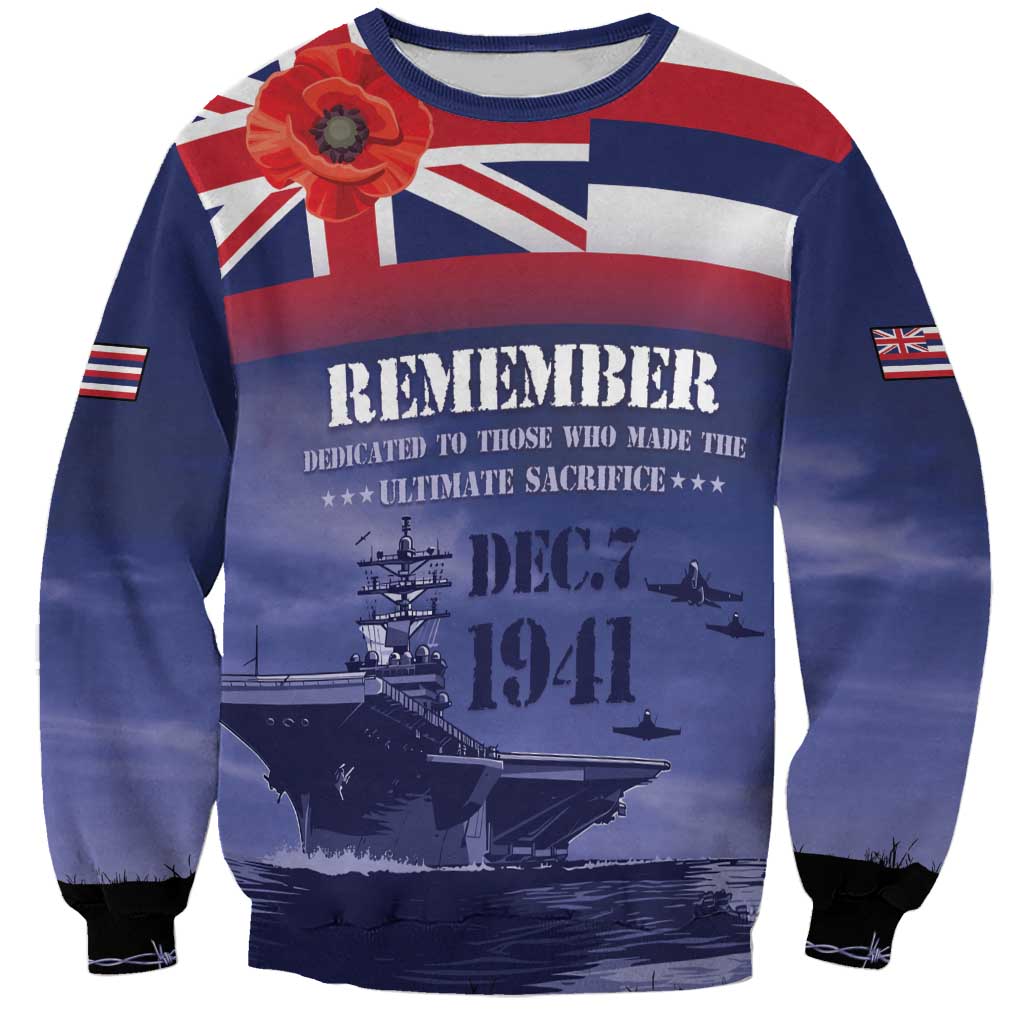 Hawaii Pearl Harbor Remembrance Day Sweatshirt Flag Style