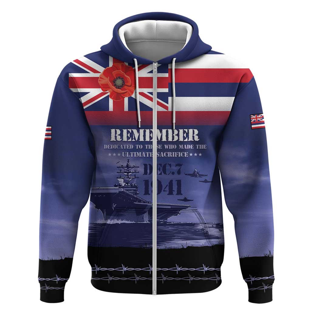 Hawaii Pearl Harbor Remembrance Day Zip Hoodie Flag Style