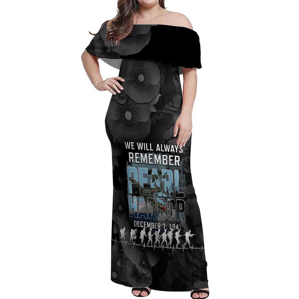Personalized Pearl Harbor Remembrance Day Off Shoulder Maxi Dress We Will Always Remember