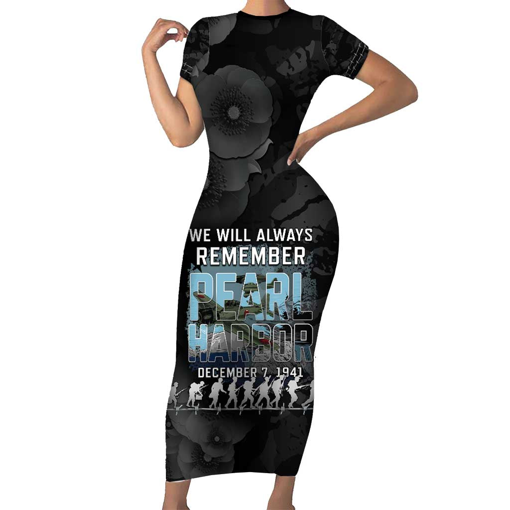 Personalized Pearl Harbor Remembrance Day Short Sleeve Bodycon Dress We Will Always Remember