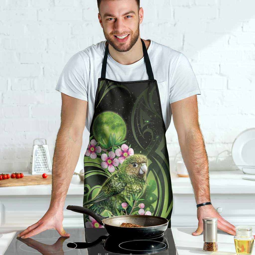New Zealand Aotearoa Kakapo Apron Maori Pattern With Manuka Galaxy Style - Polynesian Pride