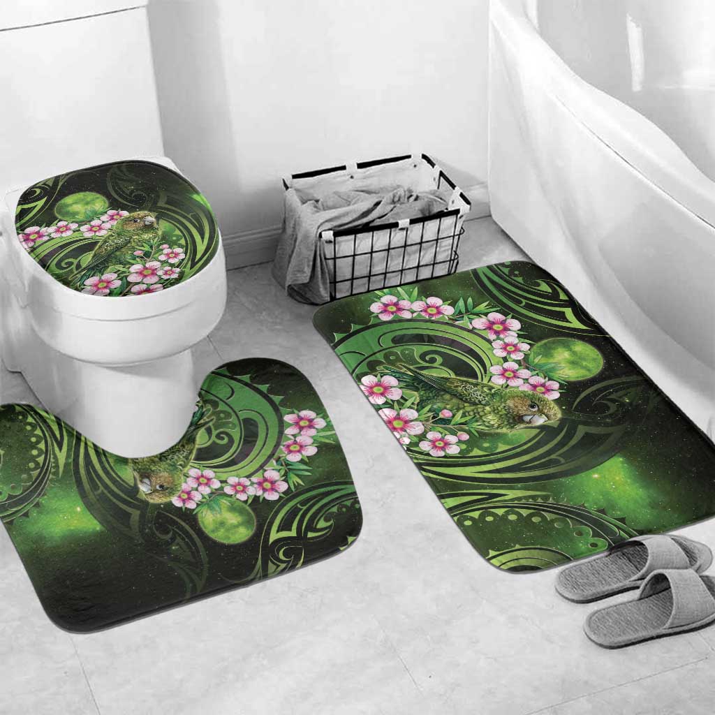 New Zealand Aotearoa Kakapo Bathroom Set Maori Pattern With Manuka Galaxy Style - Polynesian Pride