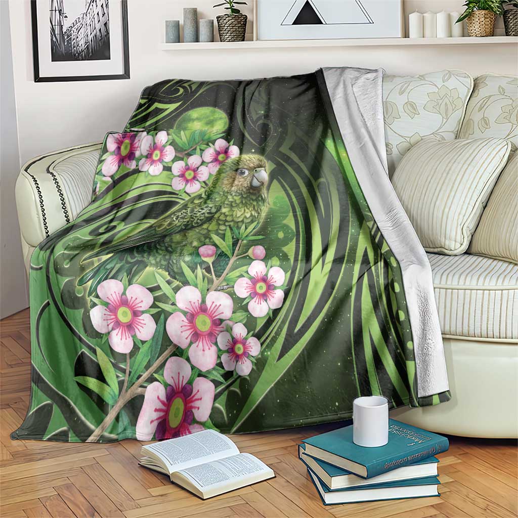New Zealand Aotearoa Kakapo Blanket Maori Pattern With Manuka Galaxy Style - Polynesian Pride