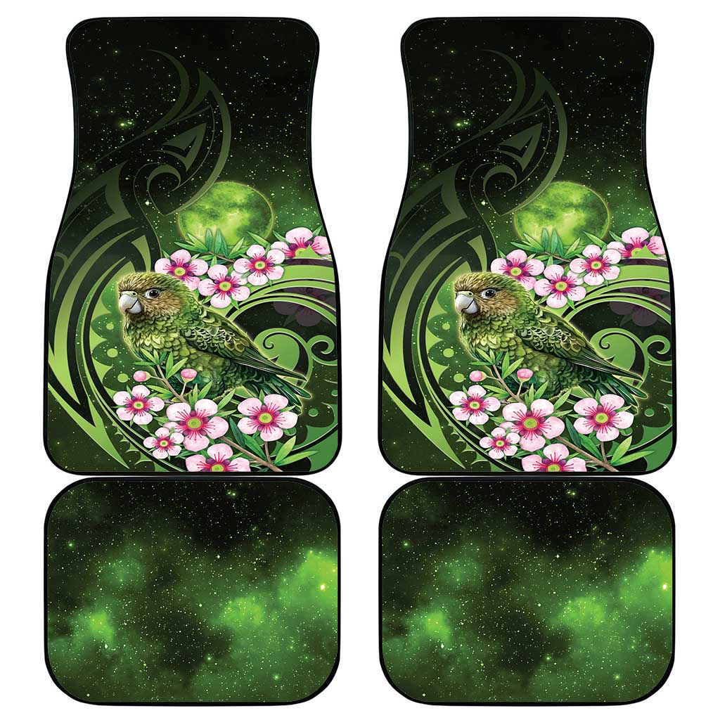 New Zealand Aotearoa Kakapo Car Mats Maori Pattern With Manuka Galaxy Style - Polynesian Pride