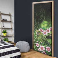 New Zealand Aotearoa Kakapo Door Cover Maori Pattern With Manuka Galaxy Style - Polynesian Pride