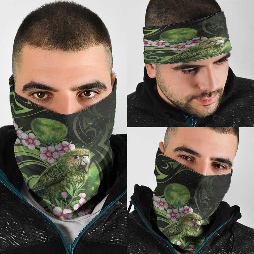 New Zealand Aotearoa Kakapo Neck Gaiter Maori Pattern With Manuka Galaxy Style - Polynesian Pride