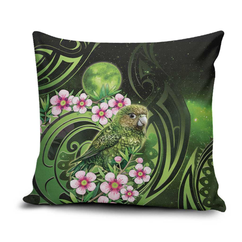 New Zealand Aotearoa Kakapo Pillow Cover Maori Pattern With Manuka Galaxy Style - Polynesian Pride