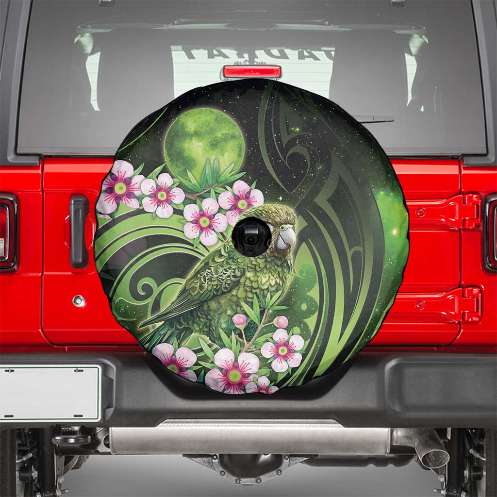 New Zealand Aotearoa Kakapo Spare Tire Cover Maori Pattern With Manuka Galaxy Style - Polynesian Pride