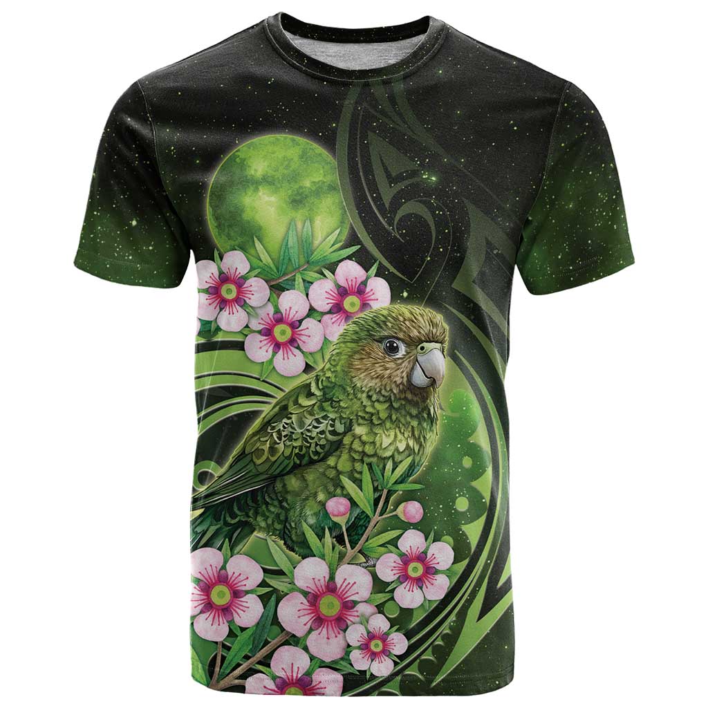 New Zealand Aotearoa Kakapo T Shirt Maori Pattern With Manuka Galaxy Style - Polynesian Pride