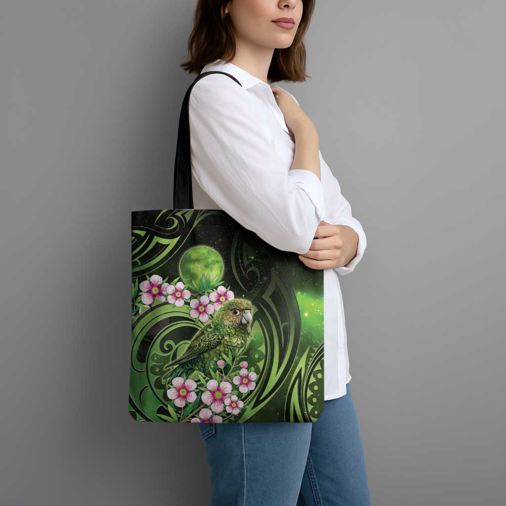 New Zealand Aotearoa Kakapo Tote Bag Maori Pattern With Manuka Galaxy Style - Polynesian Pride